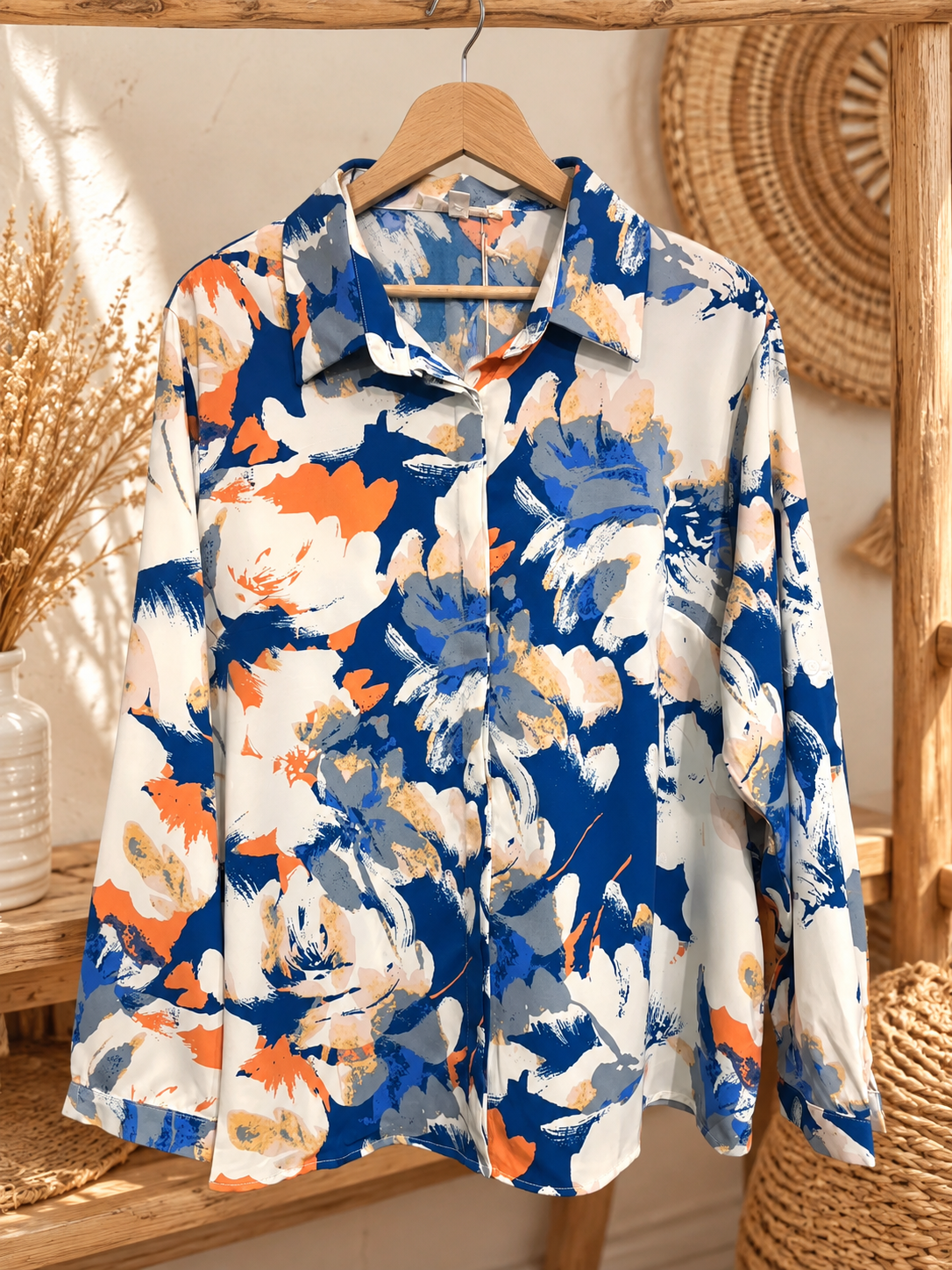 CHEMISE BLEU ROI ET ORANGE MAELLE 3