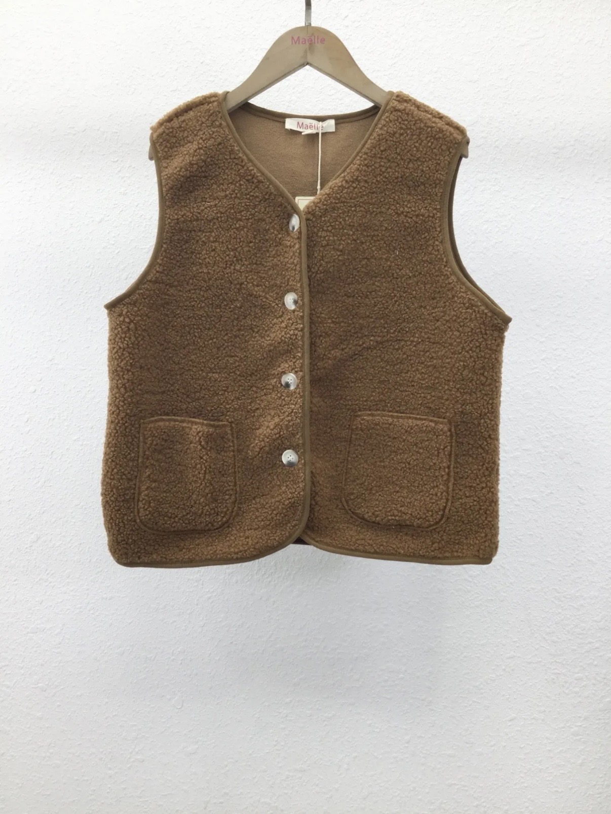 GILET MOUMOUTE SANS MANCHES GRANDE TAILLE CAMEL