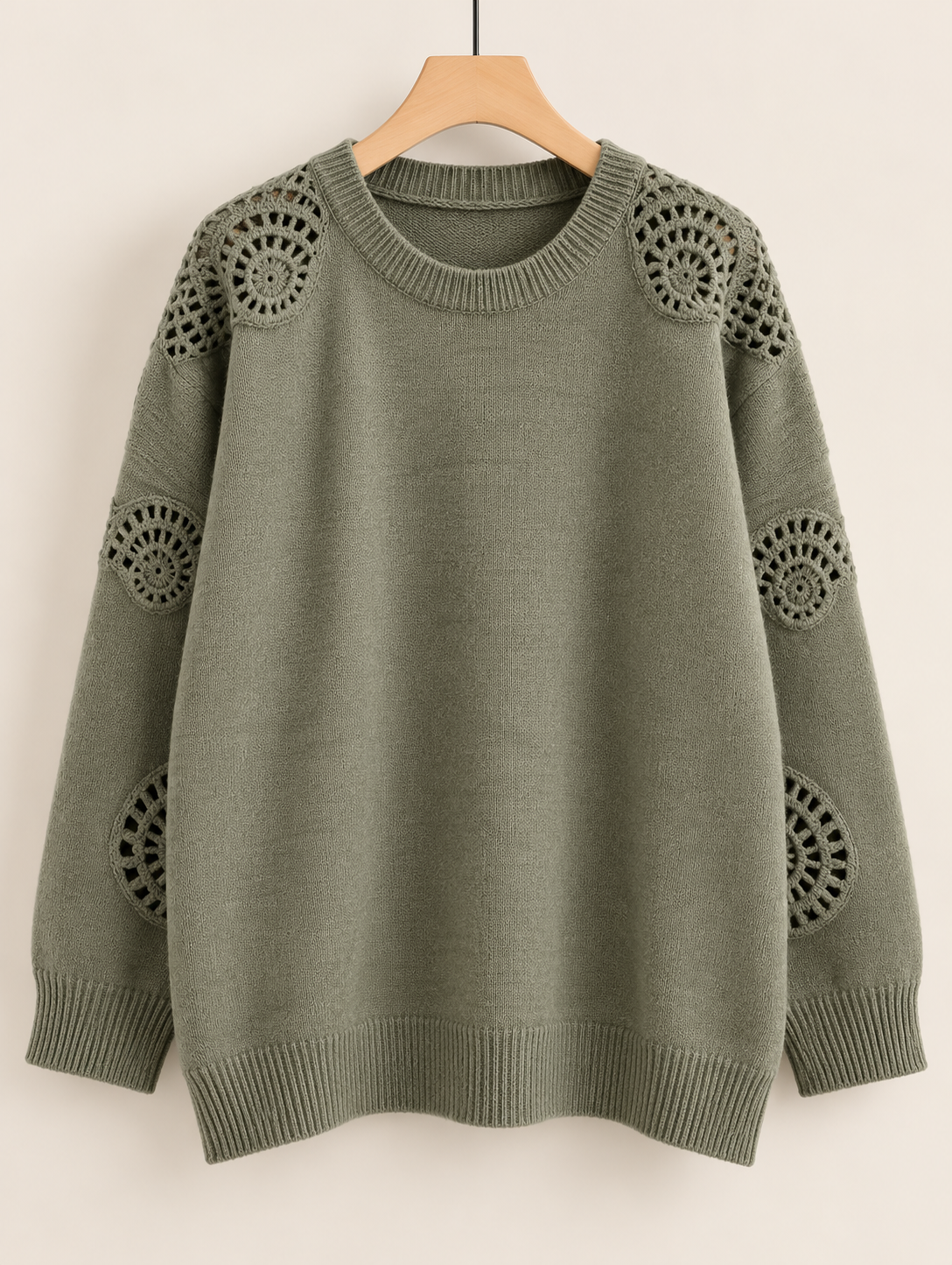 Pull en maille sauge grande taille maelle