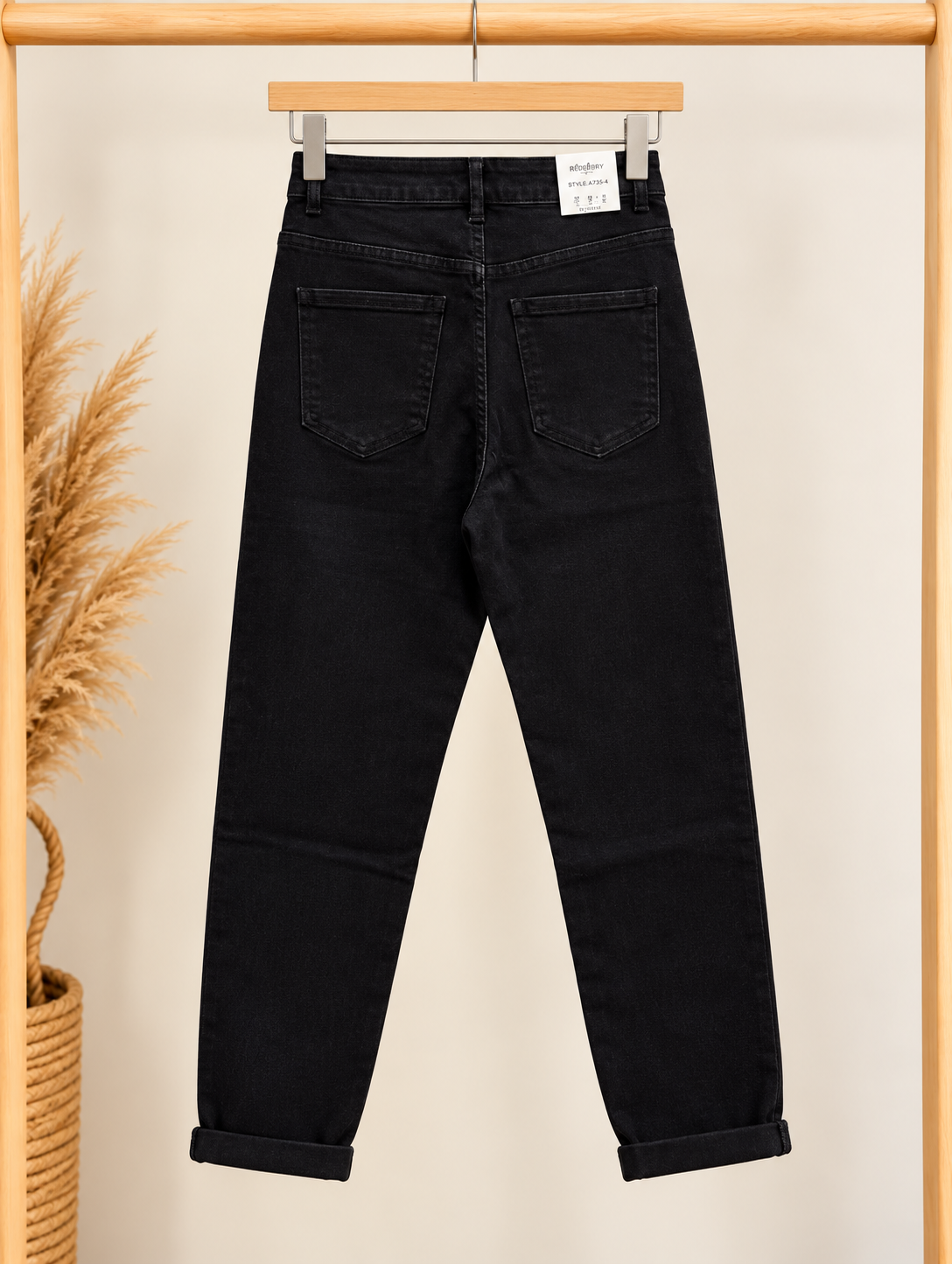 PANTALON MOM FIT DU 36 AU 46 NOIR REDBERRY 1