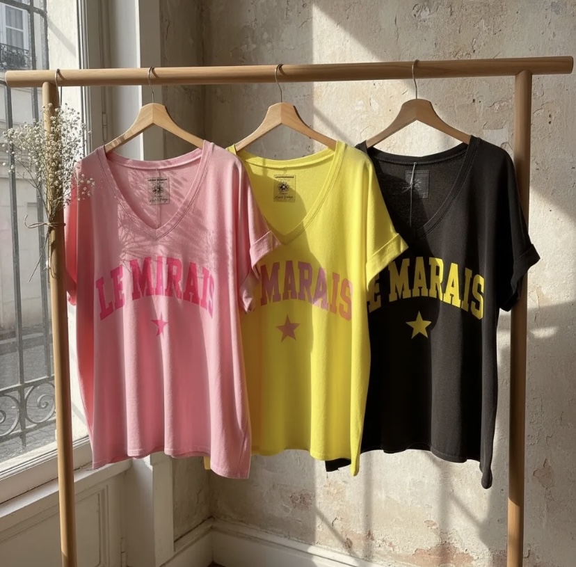 T-SHIRT LE MARAIS APRIL VINTAGE 3 COULEURS