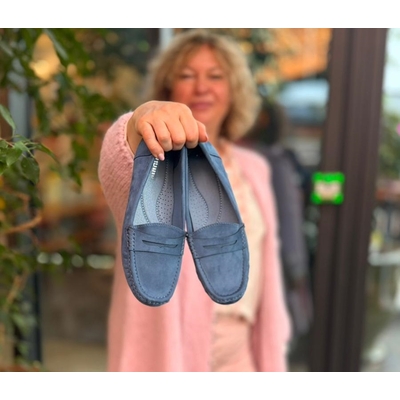 MOCASSINS CONFORT FEMME BLEU MOOW 5