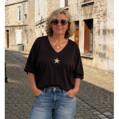 T-SHIRT ETOILE CHOCOLAT