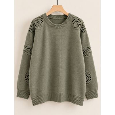 Pull en maille sauge grande taille maelle