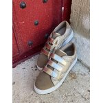 BASKETS VANESSA A SCRATCH TAUPE ET OR - MOOW 5