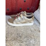 BASKETS VANESSA A SCRATCH TAUPE ET OR - MOOW 8