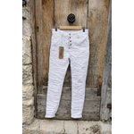 PANTALON 8123 ZIP ET BOUTONS MELLY AND CO BLANC 7