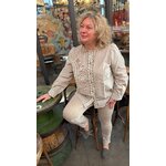 CHEMISE GRANDE TAILLE VICHY KAKI ET BEIGE IN APRIL 1986