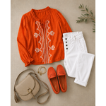 IDEE LOOK BLOUSE BRODEE ORANGE 1