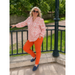 blouse-grande-taille-imprime-orange-et-blanc