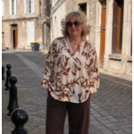 BLOUSE BEIGE ET CHOCOLAT GRANDE TAILLE CHRISTY12