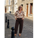 BLOUSE BEIGE ET CHOCOLAT GRANDE TAILLE CHRISTY7