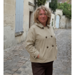 VESTE BEIGE A CAPUCHE GRANDE TAILLE