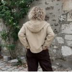 VESTE BEIGE A CAPUCHE GRANDE TAILLE 1