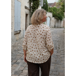 BLOUSE CREME ET CAMEL GRANDE TAILLE 2