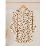 BLOUSE CREME ET CAMEL GRANDE TAILLE 3