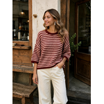 PULL MARINIERE BORDEAUX ET ROSE 2