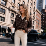 PULL AMOUR A POIS CHOCOLAT ET ECRU 2