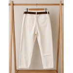 PANTALON MUM FIT ECRU CEINTURE TAUPE 1