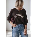 PULL OVERSIZE ICONIC CHOCOLAT