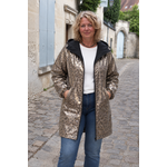 IMPERMEABLE REVERSIBLE NOIR LEOPARD GRANDE TAILLE 1