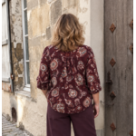 BLOUSE IMPRIME BOHEME GRANDE TAILLE BORDEAUX 1
