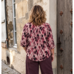 BLOUSE IMPRIME BORDEAUX ET ROSE GRANDE TAILLE 1