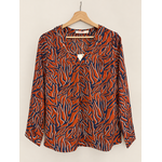 BLOUSE IMPRIME ROUILLE ET MARINE