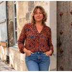 BLOUSE IMPRIME ROUILLE ET MARINE 2