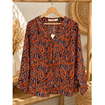 BLOUSE IMPRIME ROUILLE ET MARINE 3 MAELLE