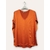 t-shirt-oversize-bi-matiere-coton-satin-orange