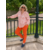blouse-grande-taille-imprime-orange-et-blanc