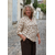 BLOUSE CREME ET CAMEL GRANDE TAILLE