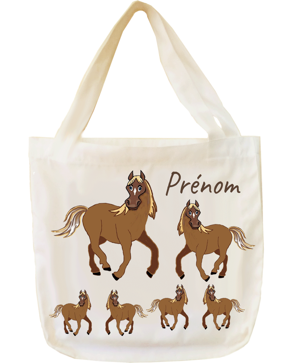 tote-bag;sac;cabas;texti;cadeaux;personnalisable;personnalisation;personnalise;prenom;animal;cheval