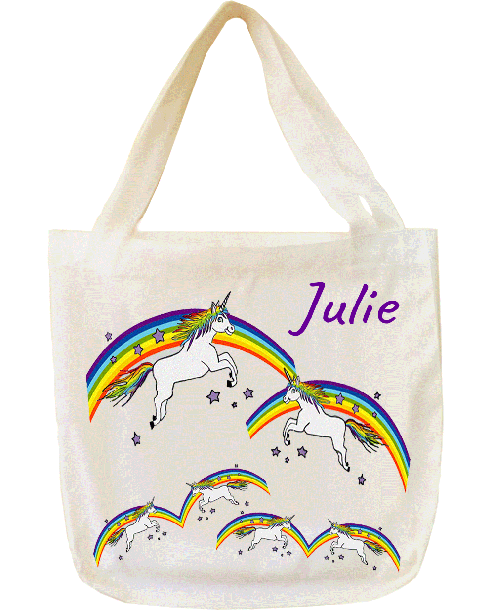 tote-bag;sac;cabas;texti;cadeaux;personnalisable;personnalisation;personnalise;prenom;animal;licorne;Julie