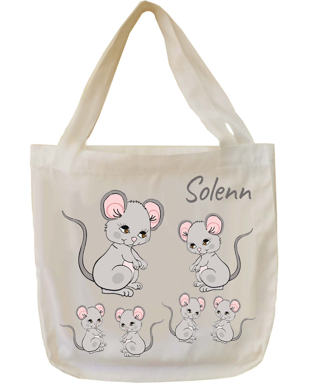 tote-bag;sac;cabas;texti;cadeaux;personnalisable;personnalisation;personnalise;prenom;animal;souris;Solenn