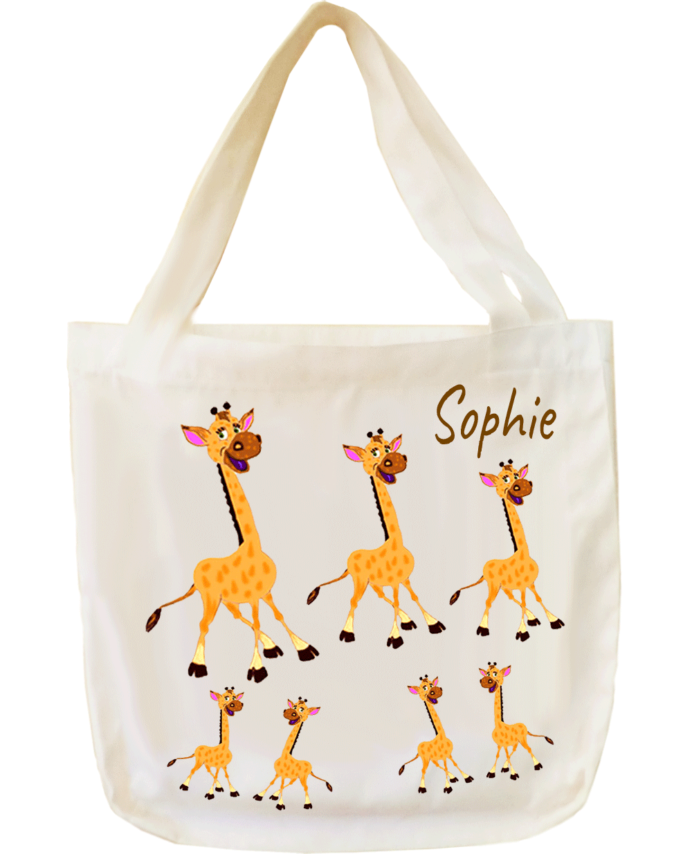 tote-bag;sac;cabas;texti;cadeaux;personnalisable;personnalisation;personnalise;prenom;animal;girafe;Sophie