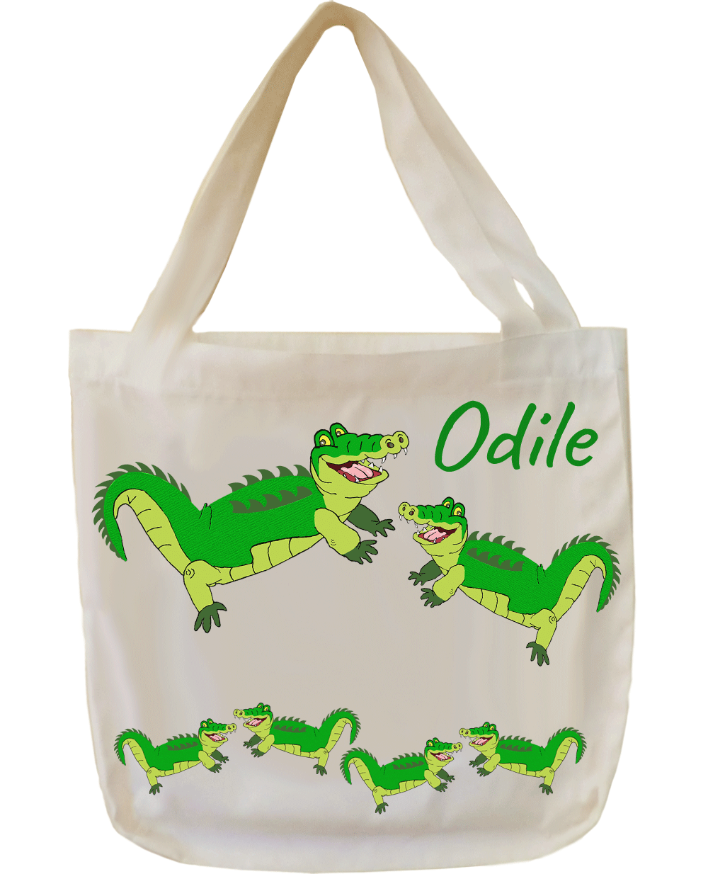 tote-bag;sac;cabas;texti;cadeaux;personnalisable;personnalisation;personnalise;ecru;animal;crocodile;Odile