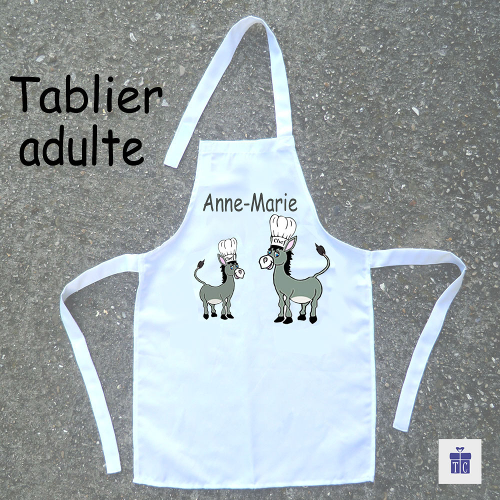 Tablier cuisine adulte Âne à personnaliser