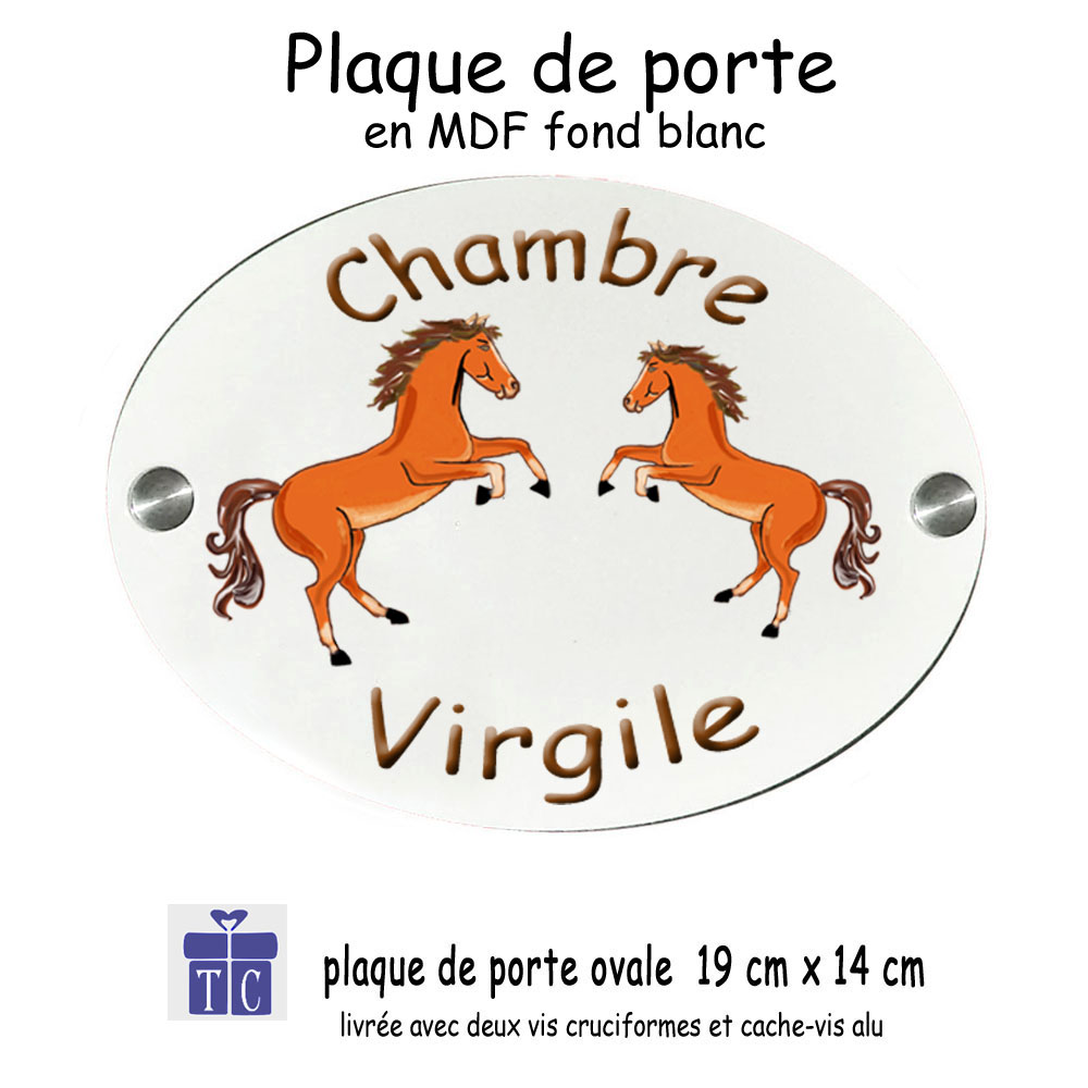 Plaque de Porte Cheval Cabré à personnaliser