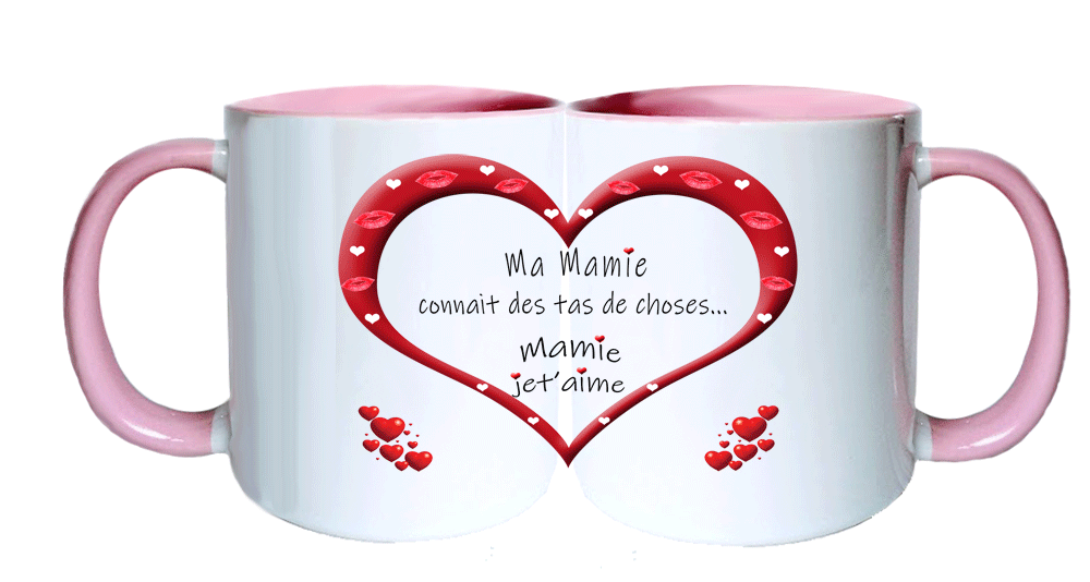 mug;rose;ceramique;coeur;famille;amour;amitie;phrase;mamie;grand-mere;connait-tas-de-choses