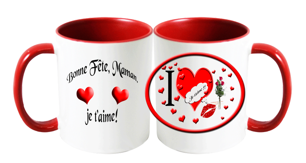 mug;rouge;ceramique;coeur;famille;amour;amitie;ovale;bonne-fete;maman;je-t-aime