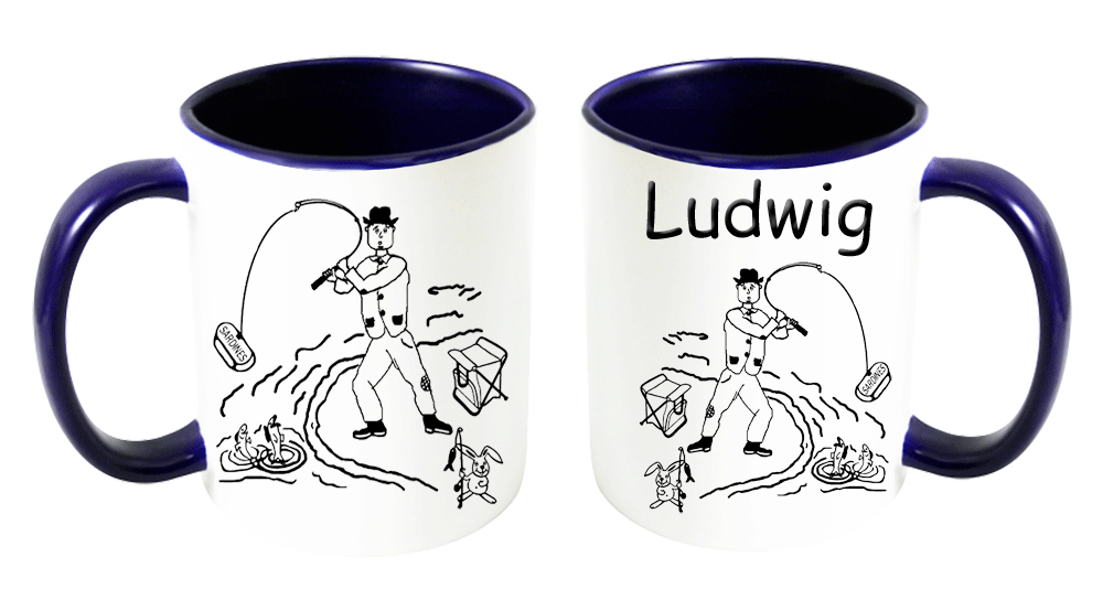 mug;bleu-marine;personnalisable;personnalisation;personnalise;prenom;loisir;plaisir;peche;ligne;moulinet;mouche;pecheur;poissons;rivieres;fleuves;mer;Ludwig