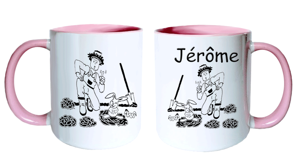 mug;rose;personnalisable;personnalisation;personnalise;prenom;loisir;plaisir;legumes;fleurs;terrain;terre;jardin;jardinier;Jerome