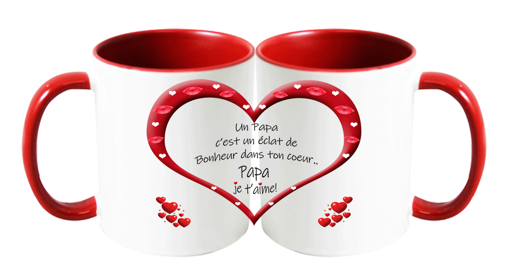mug;bicolore;rouge;ceramique;phrase;poeme;papa;eclat-de-bonheur