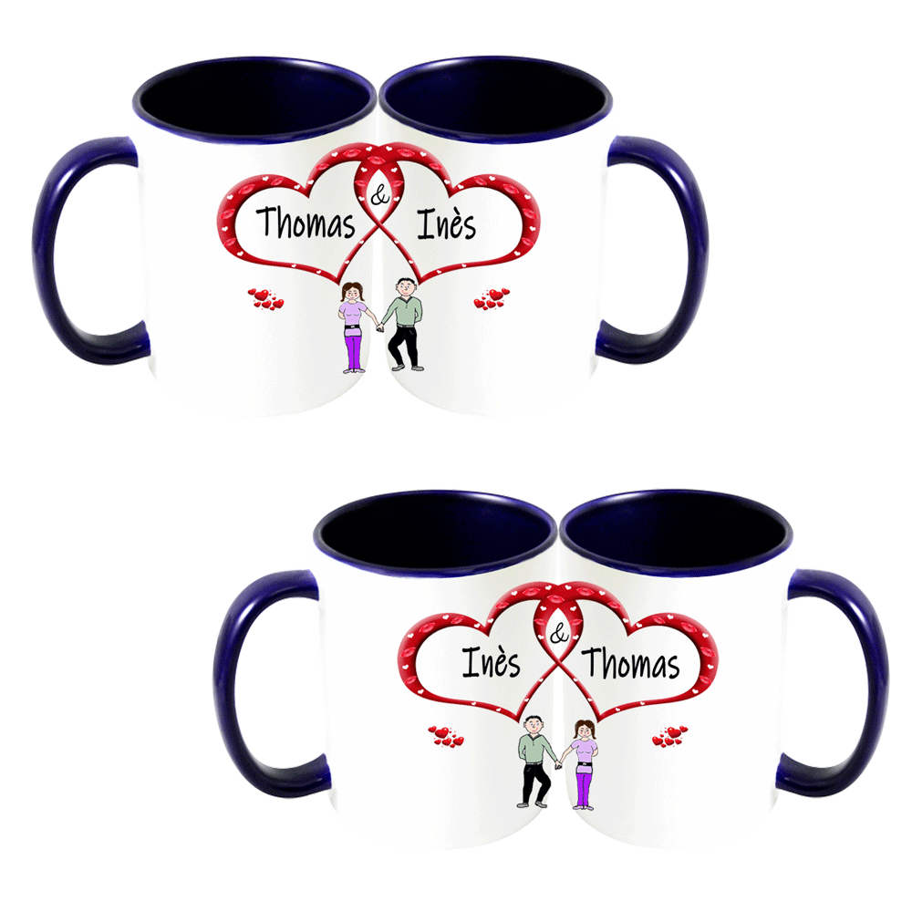 mug;ceramique;bleu-marine;personnalisable;personnalisation;personnalise;prenoms;amour;amoureux;Thomas-Ines;Ines-Thomas
