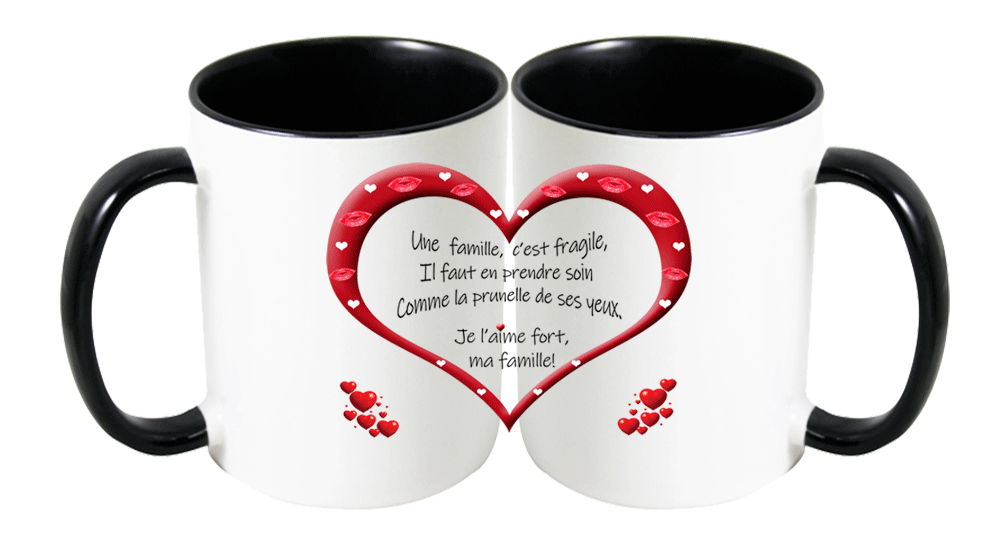 mug;ceramique;noir;famille;amour;coeur;poeme;phrase