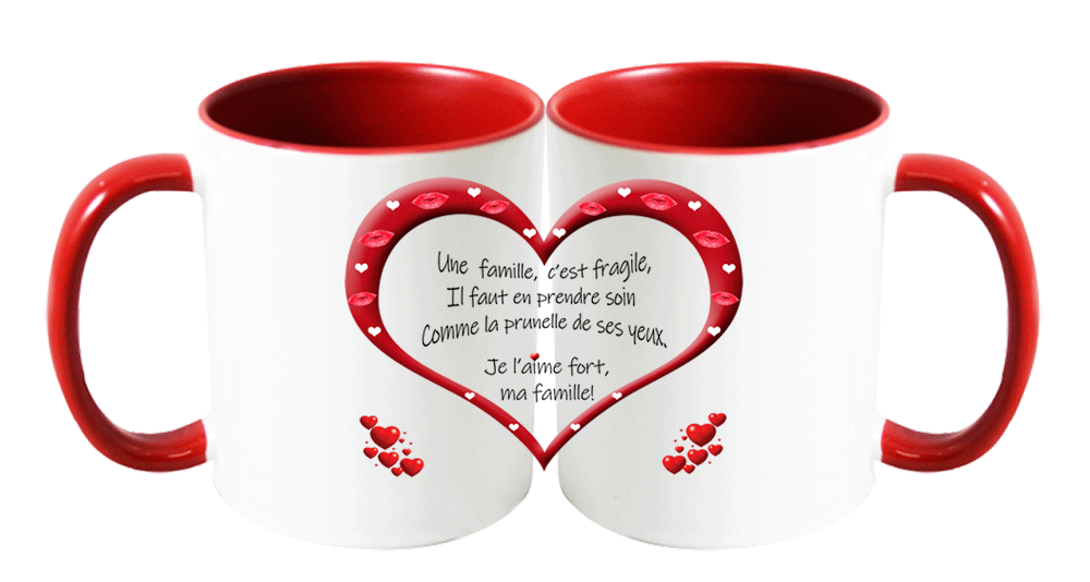 mug;ceramique;rouge;famille;amour;coeur;poeme;phrase