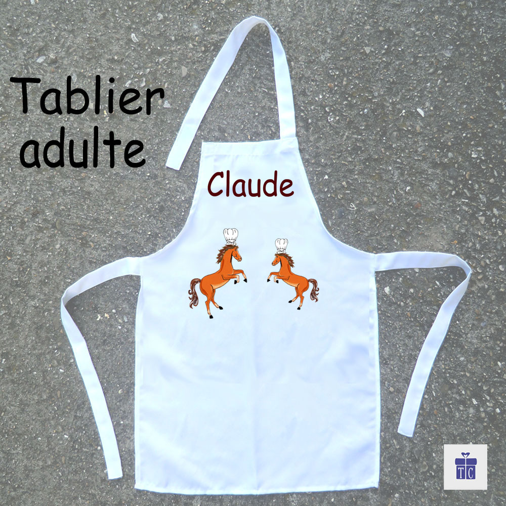 Tablier cuisine adulte Cheval cabré à personnaliser