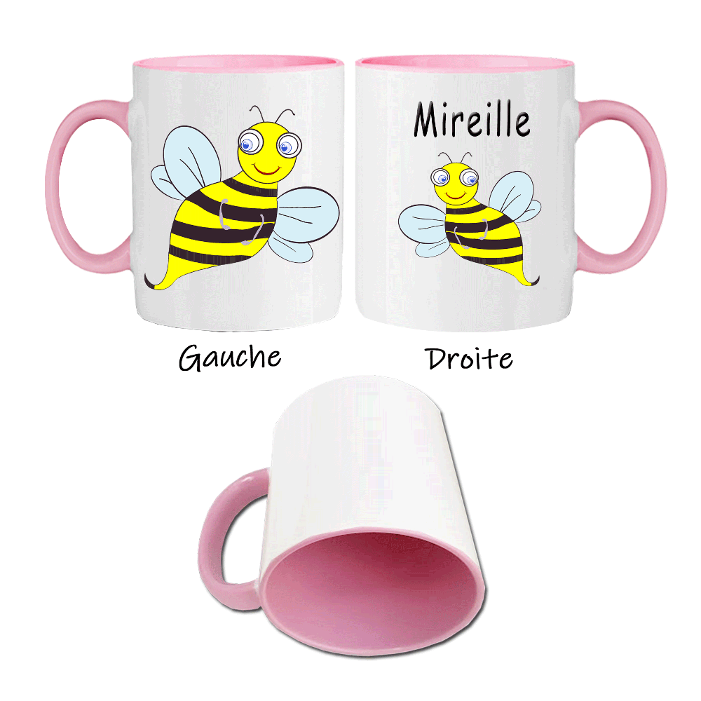 mug-ceramique-rose-personnalisable-personnalisation-texticadeaux-prenom-animal-abeille-mireille